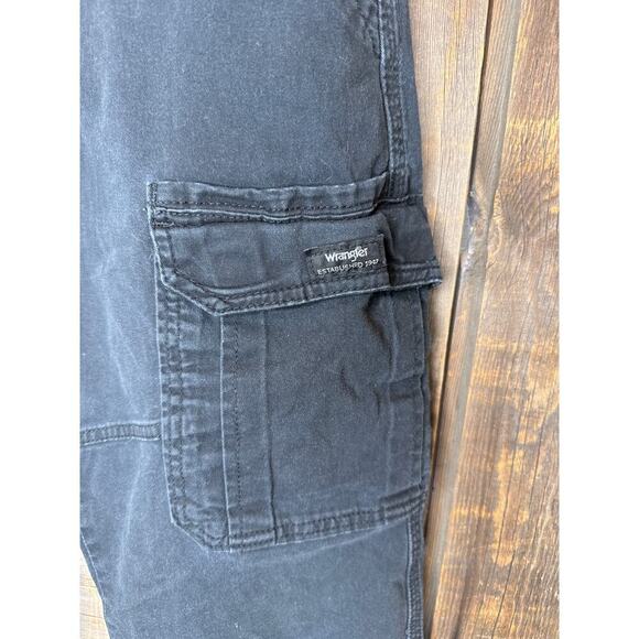 Wrangler Relaxed Fit Cargo Pants Black 29x30 100% Cotton Work Utility Outdoor - Picture 2 of 5